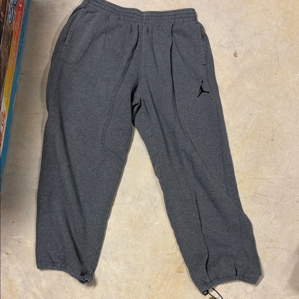 Jordan Dark Gray Fleece Sweatpants with Black Jumpman